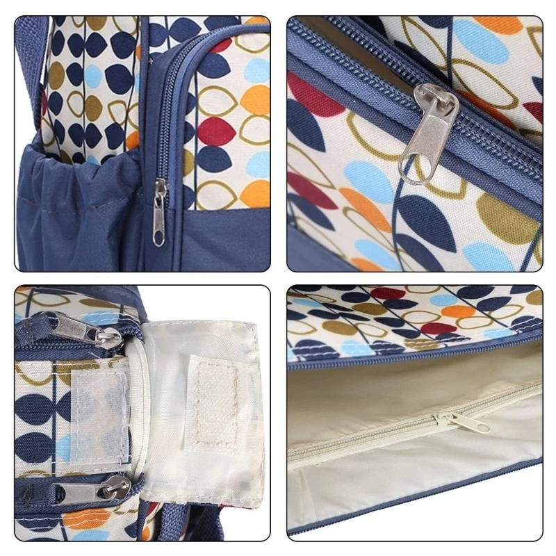 

J15U Multifunctional 5pcs Diaper Bag Set Mom Handbag & Bottle Case Organsier Urine Pad with for New Parents Travel Daily