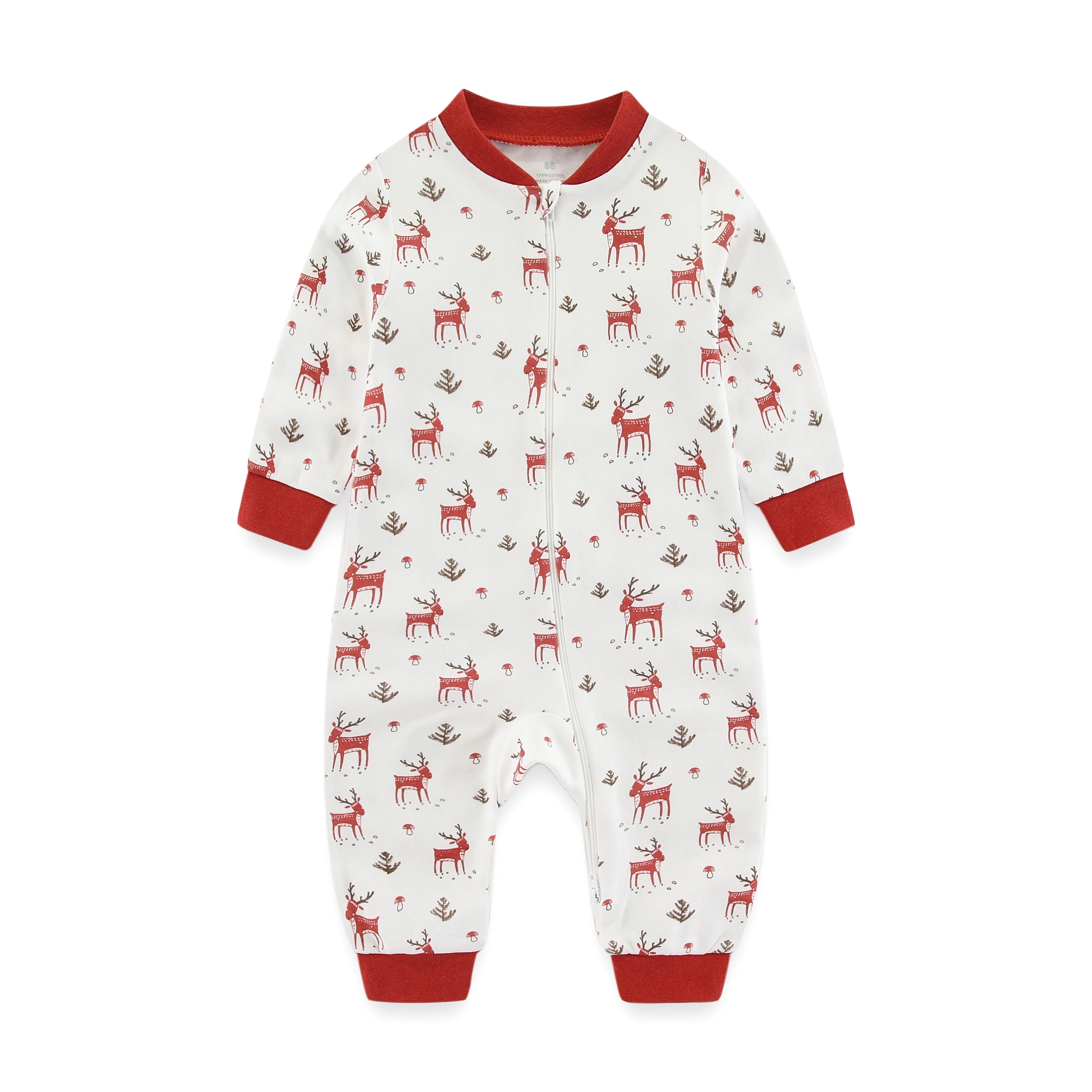 Kiddiezoom Fashion Christmas Cartoon 100%Cotton zipper Baby Boy Girl Rompers Soft newborn Clothes