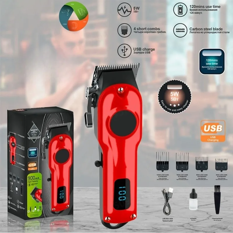 2026 New Multifunctional Electric Hair Clipper Set USB Rechargeable Cordless Hair Cutting Trimmer Kit For Home Barber Use