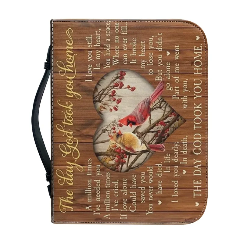 Just Have Faith Home Love Hummingbird Personalized Print Church Bible Cover Case PU Handbags Study Book Holy Storage Boxes