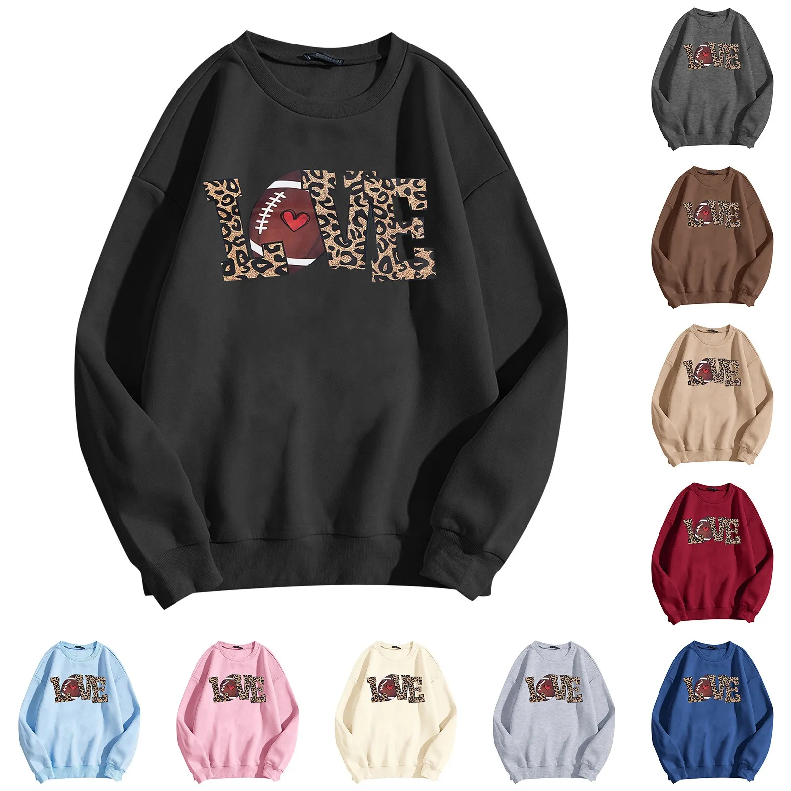 

Ladies V Neck Sweaters Womens Fashion Casual Long Sleeve Crew Neck Sweatshirts Printed Pullover Decorative Sweatshirts Women