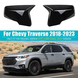 For Chevrolet Traverse 2018-2023 Car Sticker Rearview Side Mirror Cover Wing Cap Exterior Door Case Trim Carbon Fiber Black Auto