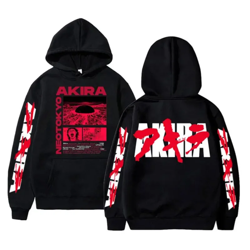 Oversized vintage 90s anime Akira graphic hoodie science fiction movie manga Shotaro Kaneda hoodies men women casual sweatshirt