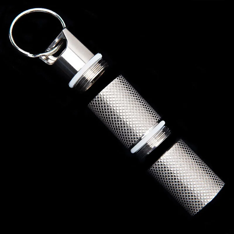 Titanium Alloy MINI Pill Box Waterproof Capsule Portable Pocket Storage Box EDC Tools Outdoor Travel Camping First Aid Pill Case