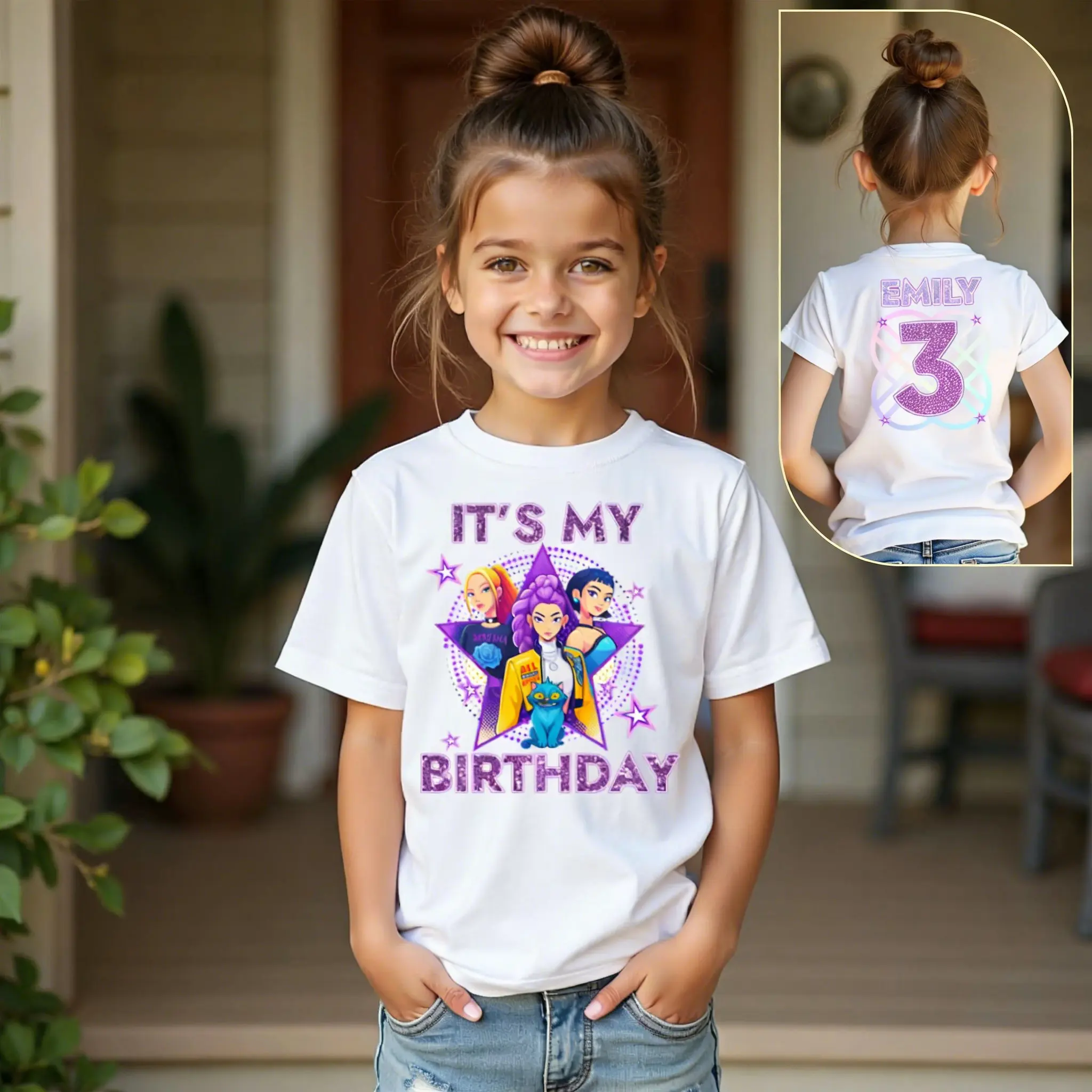 

K-Pop T-shirt Man Women Demon Hunters 2026 Y2k Birthday Number Print Short Sleeve Tee Parent-child Clothing Summer Street Tops