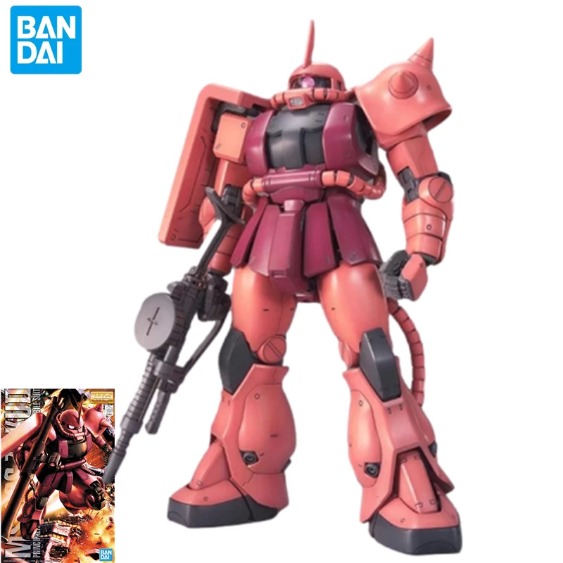 Bandai Mobile Suit Gunpla MG ZAKU II CHAR'S CUSTOM MS-06S Collection Hand Figure Movable Robot Ornament Toy Birthday Gift