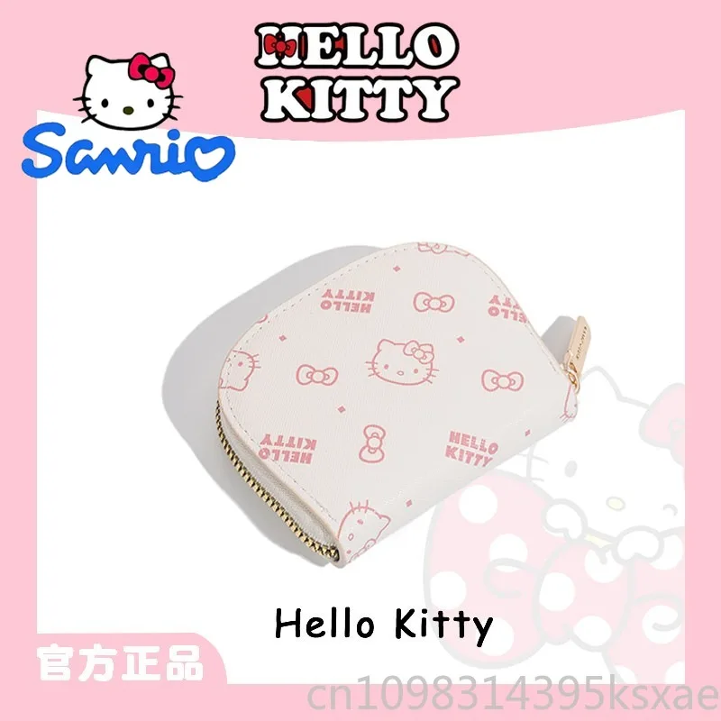 Hello Kitty Luxury Card Holder Purse Handbag for Women Printed Zipper Portable Multi Card Slots Cute Cartoon Coin Purse