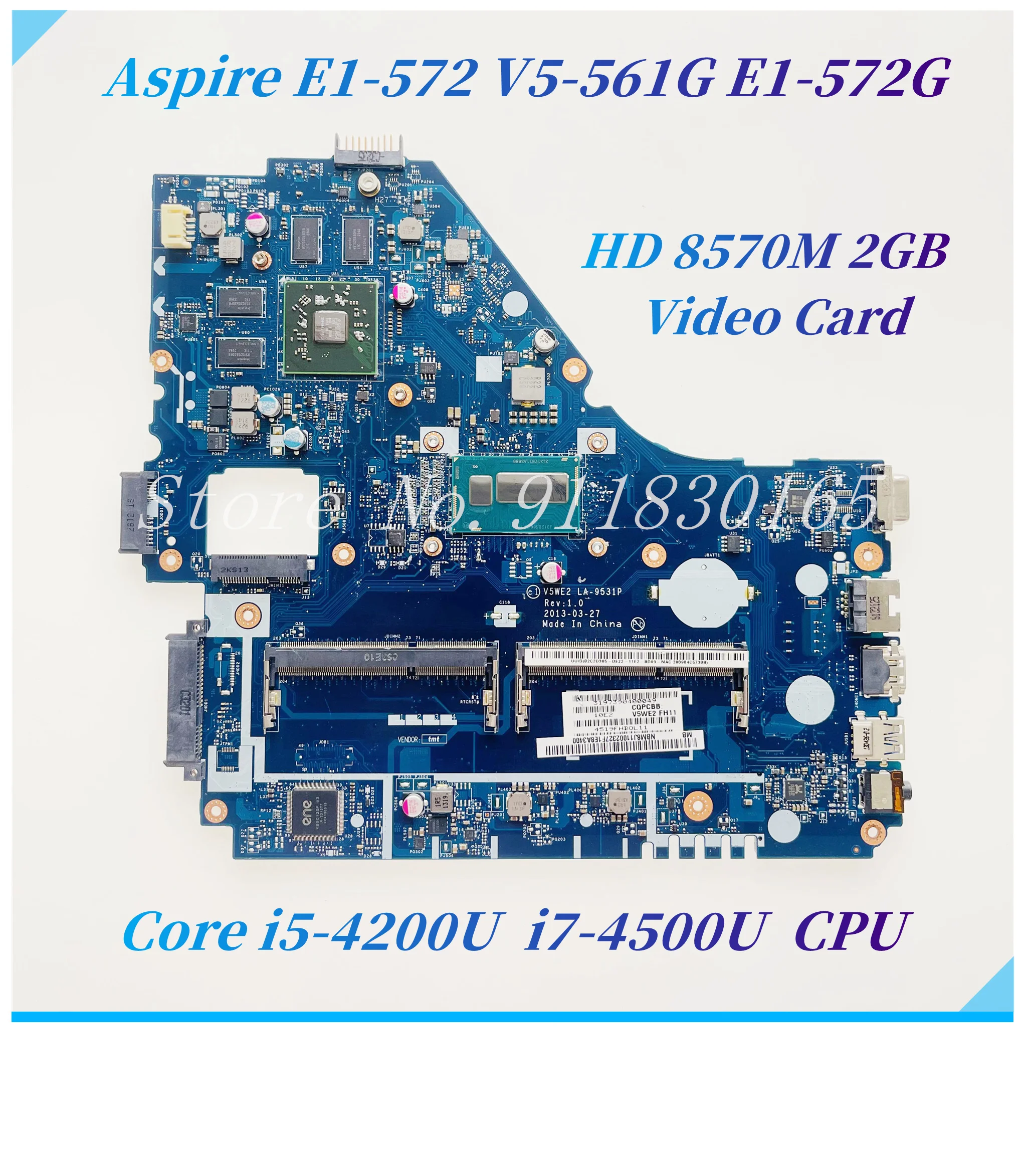 

V5WE2 LA-9531P для Acer Aspire E1-572 V5-561G E1-572G материнская плата для ноутбука с процессором Core i5 i7 HD8570M 2 Гб видеокарта NBV9E11001