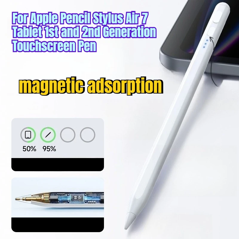 

Для планшета Apple Pencil Stylus Air 7, ручка для сенсорного экрана 1-го и 2-го поколения