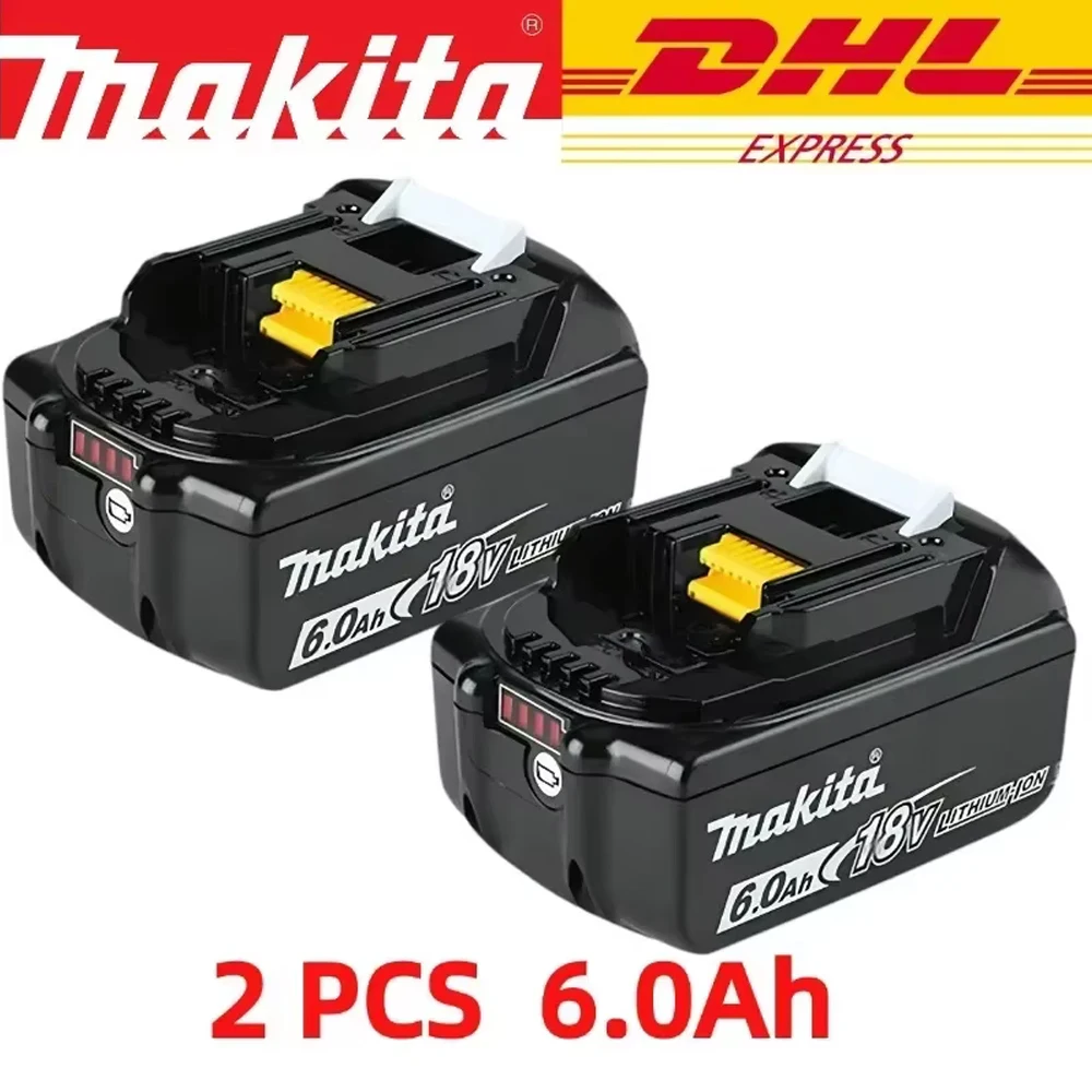 100 % Original-Makita-Akku, 18 V 6,0 Ah wiederaufladbarer Akku, ersetzt Makita BL1830B L1840B L1850B L1860B, Akku für Elektrowerkzeuge