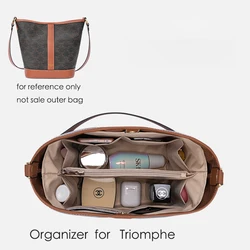 For Celin Triomphe CANVAS BUCKET Large Capacity Makeup Storage Bag Felt Cloth Liner Bag Travel Insert Bag In Bag Cosmetic Bag