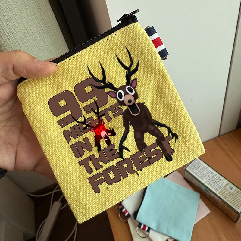 

99 ночей в лесу, холщовые кошельки для монет, портативные кошельки с мультяшным принтом для мальчиков и девочек, милые сумки для ключей, сумки для хранения, подарок