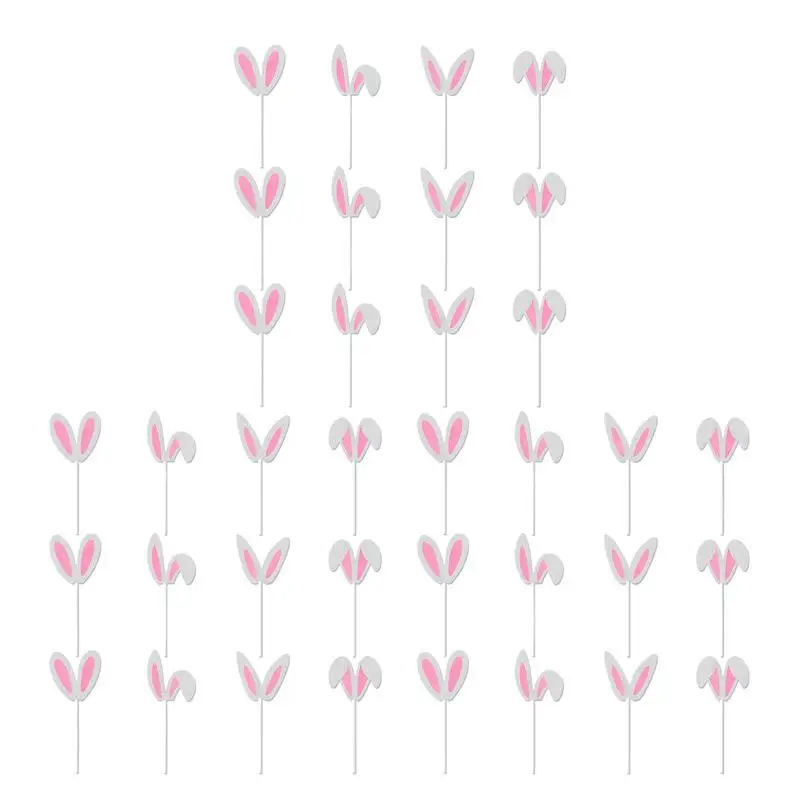 

Bunny Cupcake Toppers Bunny Ears Cake Topper 36 Pieces Rabbit Cake Topper Reusable Easter Cake Decoration Easter Bunny