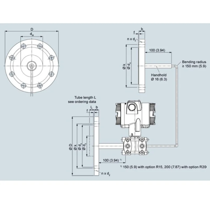 For Original Brand SITRANS P320/P420 Diaphragm Seals Flange Design Mounted Directly Capillary Pressure Pressure Transmitters