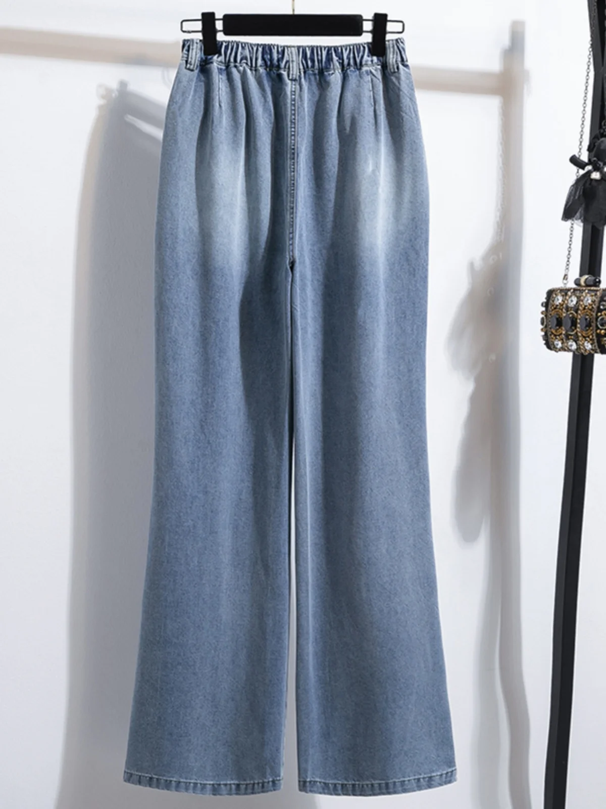 

Американский Sle, джинсовая юбка с высокой талией и широкими штанинами, женские весенне-осенние утягивающие брюки-ножи для похудения, брюки длиной до пола