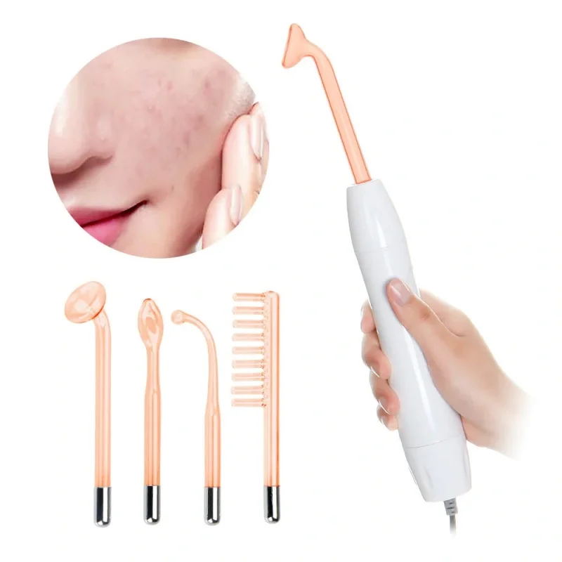 Portable High Frequency Facial Machine Electrotherapy Wand Neon Argon Tubes Wand Device Face Skin Care Beauty Tools for Home Use