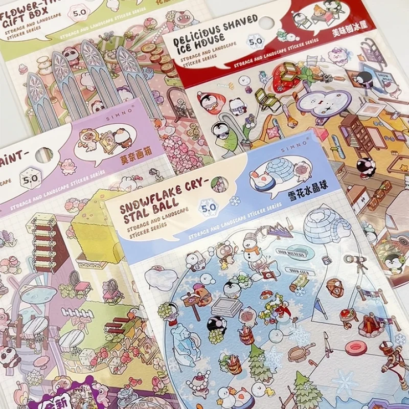 Card Lover 3 Pcs [Fairytale World Series]3D Cute Deco Stickers PET Sticker Paper Scrapbooking Material Scrapbook Kit