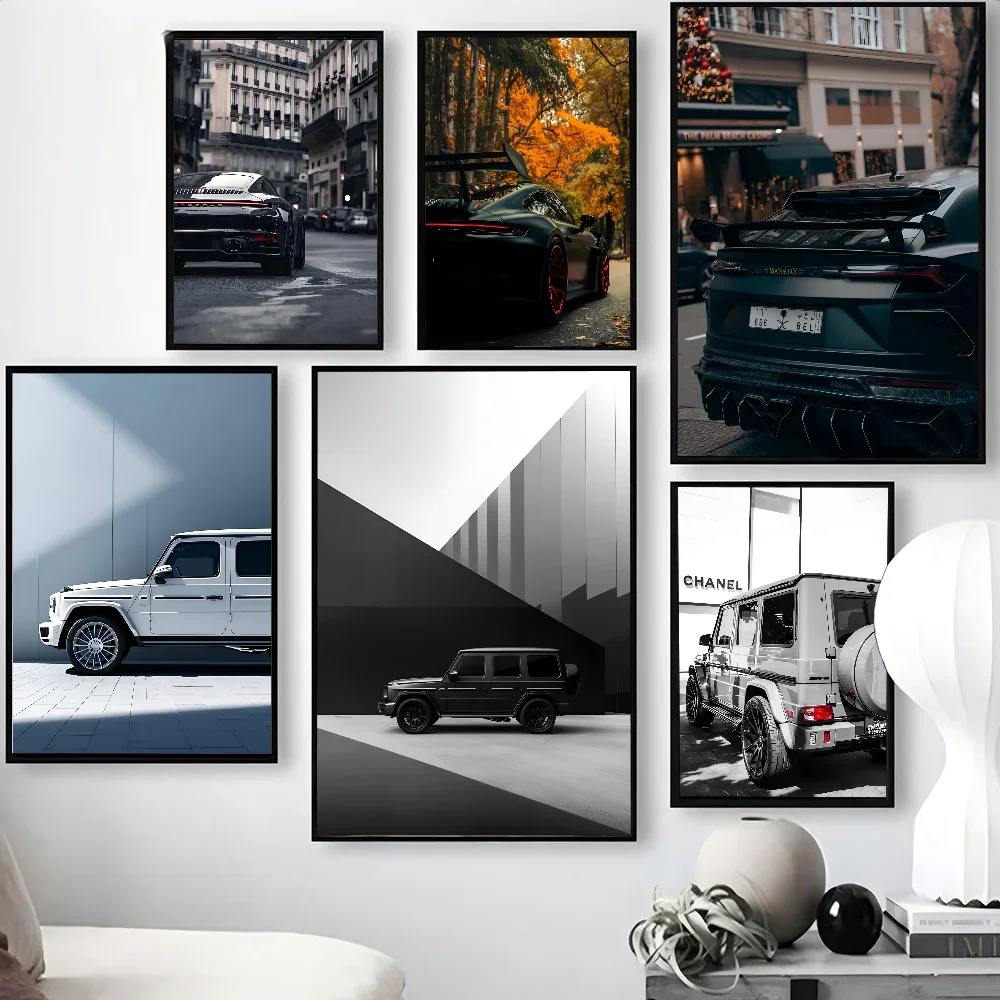 لوحة فنية جدارية فاخرة للسيارة الخارقة من فئة G، ملصق مطبوع على القماش عالي الدقة، مناسبة للمنزل، غرفة المعيشة، المرآب، لوحة تزيين المكتب #3