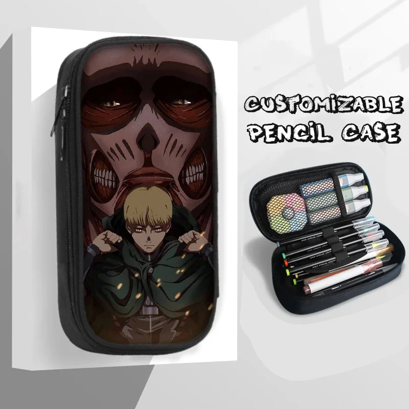 21cm X 10cm Armin Arlert Cool Customized Large-capacity Stationery Pencil Case for Popular Anime Two-dimensional Peripheral