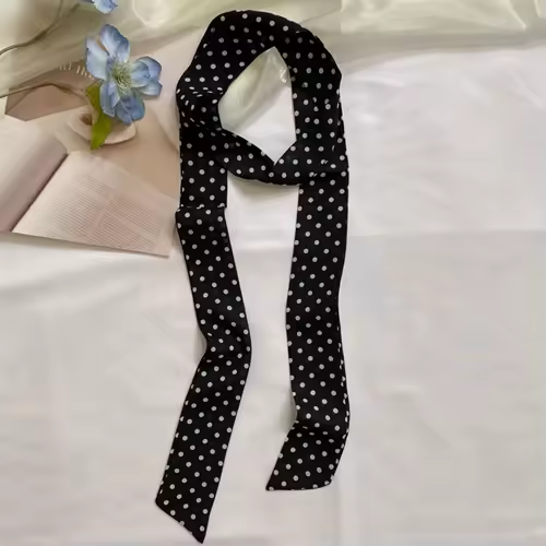 Women Narrow Long Scarf 150x4cm Polka Dot Tie Bag Ribbon Headband Choker Streamer Lady Accessories - Image 8