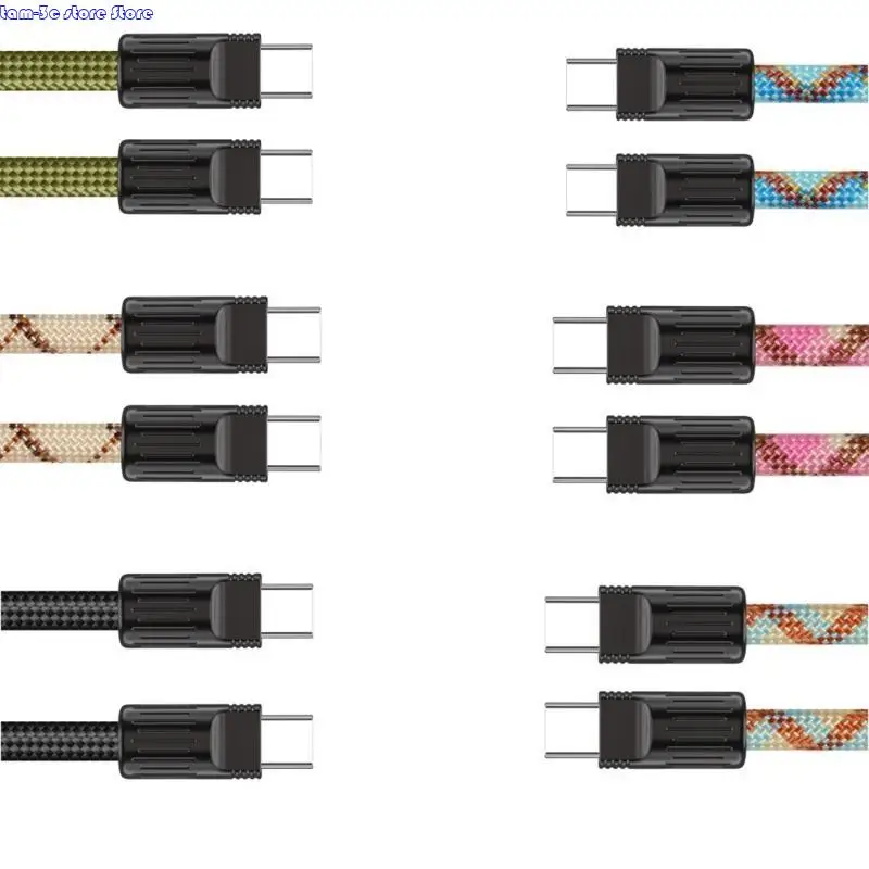 D0UA Несколько использования 60 Вт USB -тип C Зарядка C Зарядка/кабель передачи данных с плавным плетением Lanyard, 0,3 метра