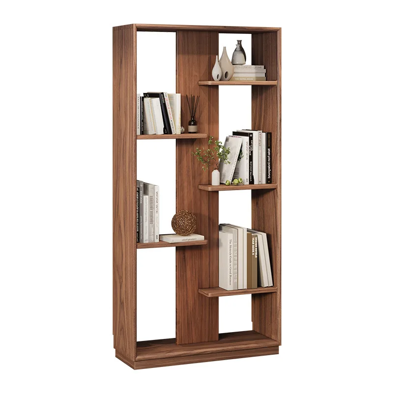 

Nordic Light Luxury Solid Wood Floor Bookcase Modern Simple Shelf Living Room Creative Display Stand