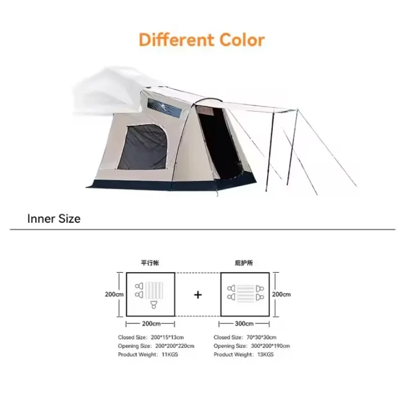 Изготовленная на заказ быстрая установка, водонепроницаемая палатка на крыше автомобиля, удлиненный навес для укрытия, открытый кемпинг, большой пространственный боковой автомобильный тент, палатка