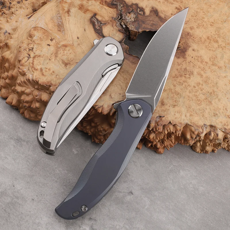 M390 Steel Titanium Alloy Handle Folding Knife Outdoor Camping Defensive Survival Portable Tool High end Play EDC