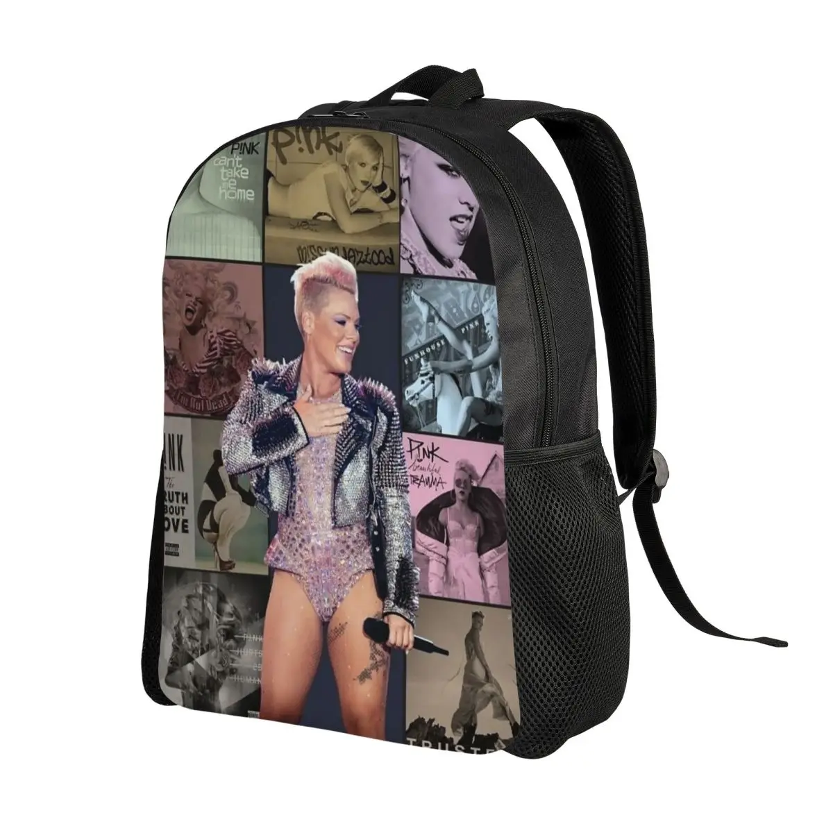 Pink P!nk Cool Singer Country Music Backpack Daypack Large Capacity Kids BookBag School Bag Shoulder Bags for Men Women