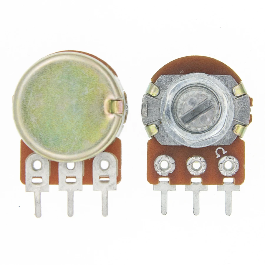 10PCS WH148 B1K B2K B5K B10K B20K B50K B100K B500K 3Pin Linear Potentiometer 15mm Shaft With Nuts And Washers