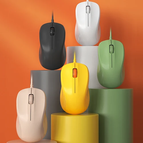 Imagen 2 del producto Ratón ergonómico para juegos con cable, juegos de ratones de 3 teclas, USB 1200DPI para Xiaomi Huawei, ordenador portátil, PC, Gamer, ratón mágico rosa