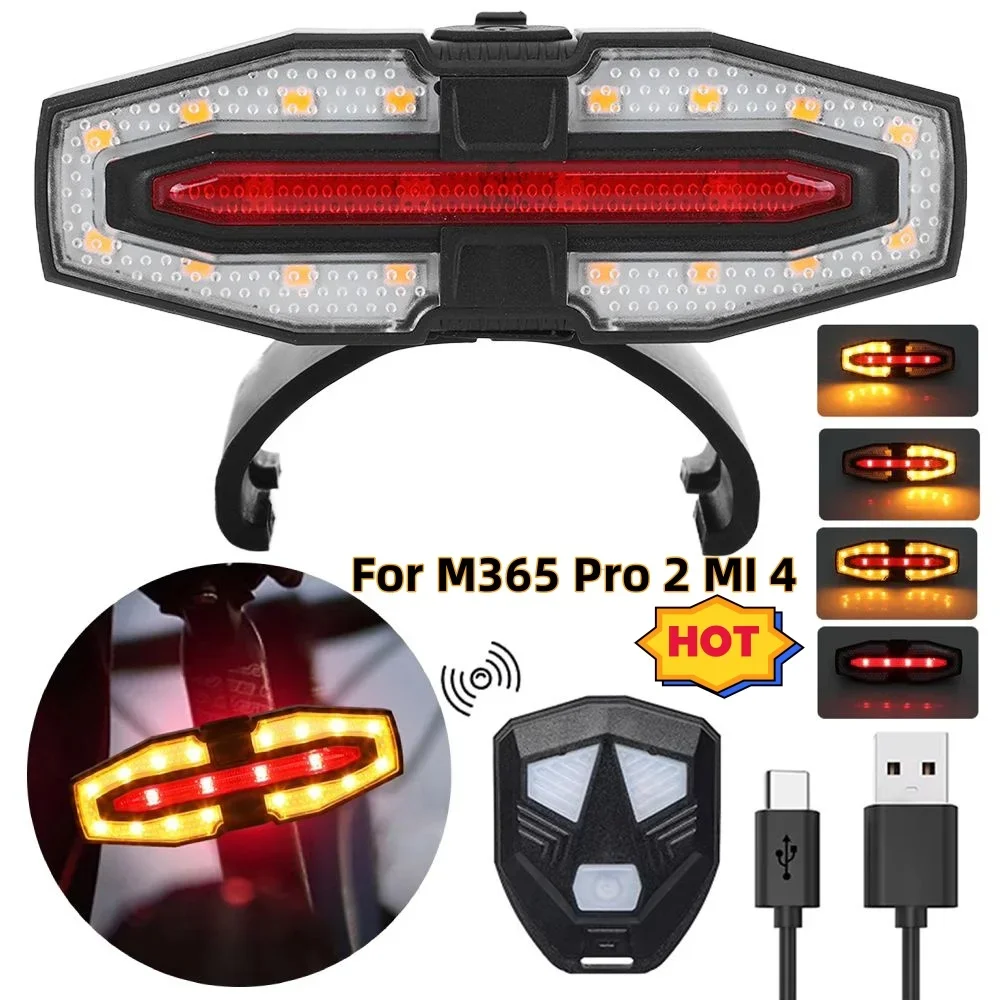 

Electric Scooter Turning Signal Tail Light USB Rechargable with Remote Control Warning Lamp LED Waterproof for M365 Pro 2 MI 4