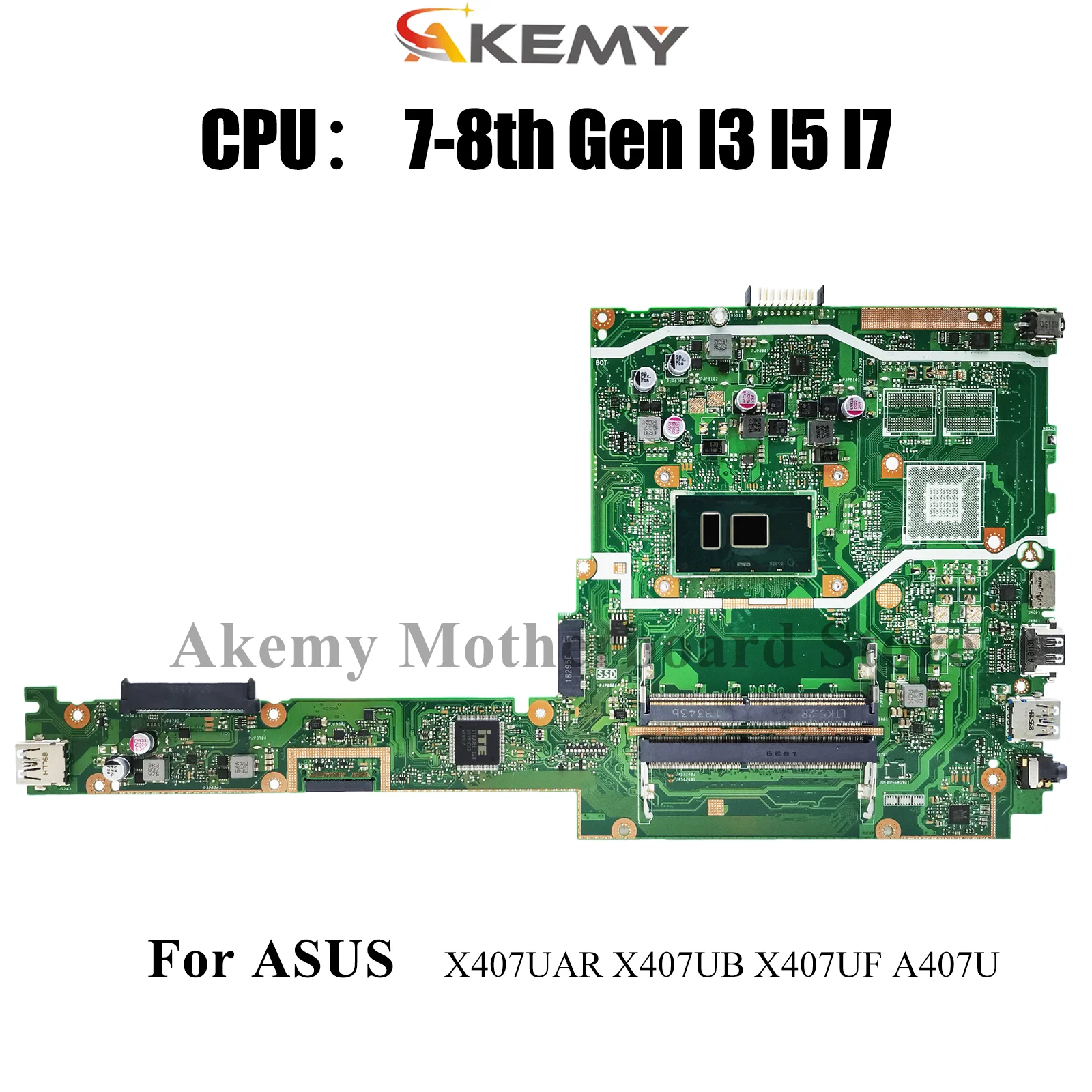 

X407UAR Материнская плата для ноутбука ASUS X407UA X407UB F407U X407U X407UV A407U Y4000U X407UAR X407UBR X407UF Материнская плата I3 I5 I7 CPU