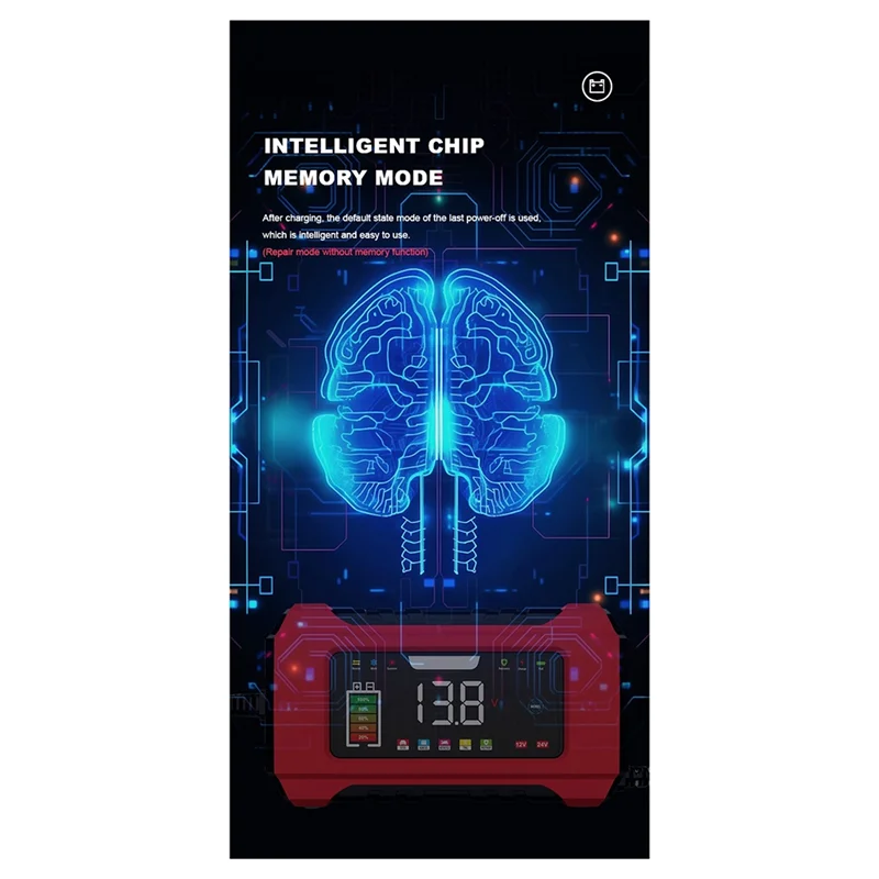 

Автомобильное зарядное устройство 12 В, полностью автоматическое зарядное устройство 6 А с ЖК-дисплеем, импульсное зарядное устройство для ремонта, вилка европейского стандарта