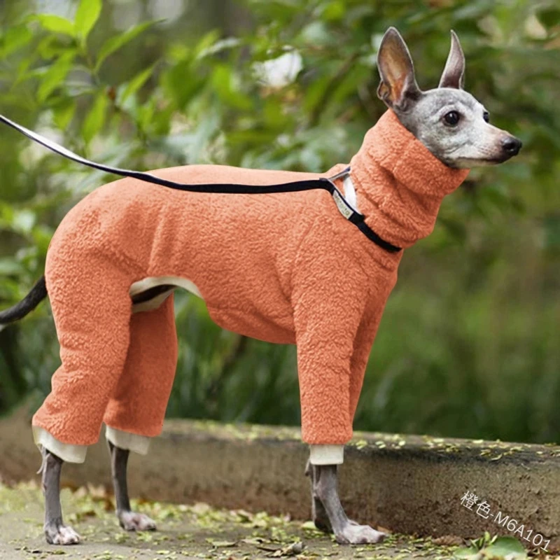 Warm Fleece Overalls for Dogs Dog Clothes Long Neck Collar Jacket for Large Dogs Alaskan Jumpsuit Romper Malamut 8 Colors Winter