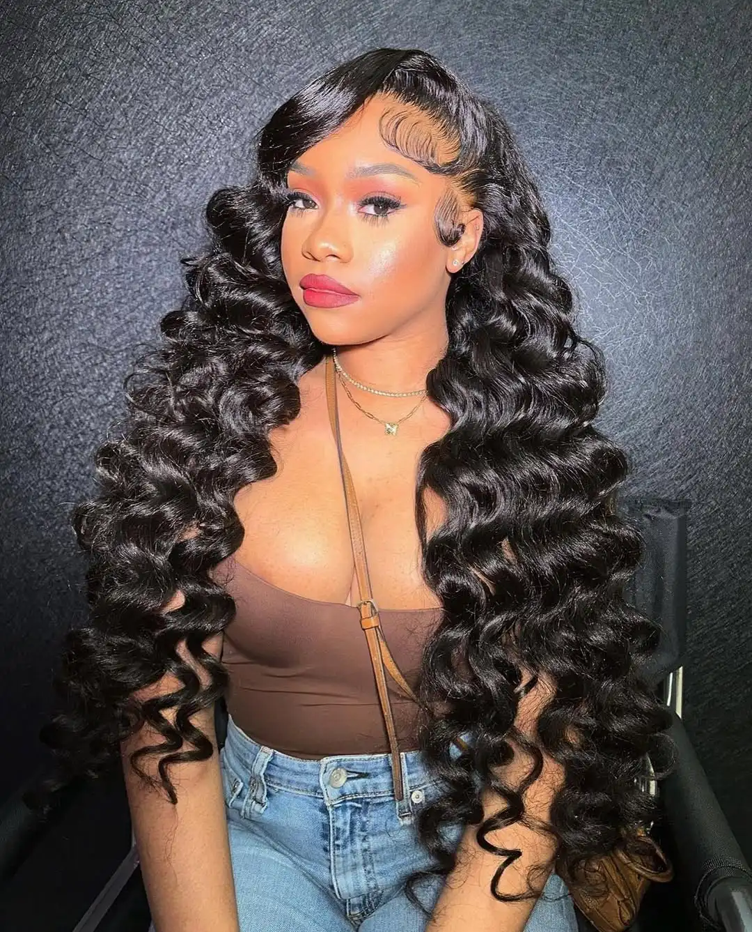 Wigirl 180% Loose Wave 13x6 Lace Front Human Hair Wig Brazilian 30 Inch Water Deep Wave Wigs For Women 13x4 HD Lace Frontal Wig