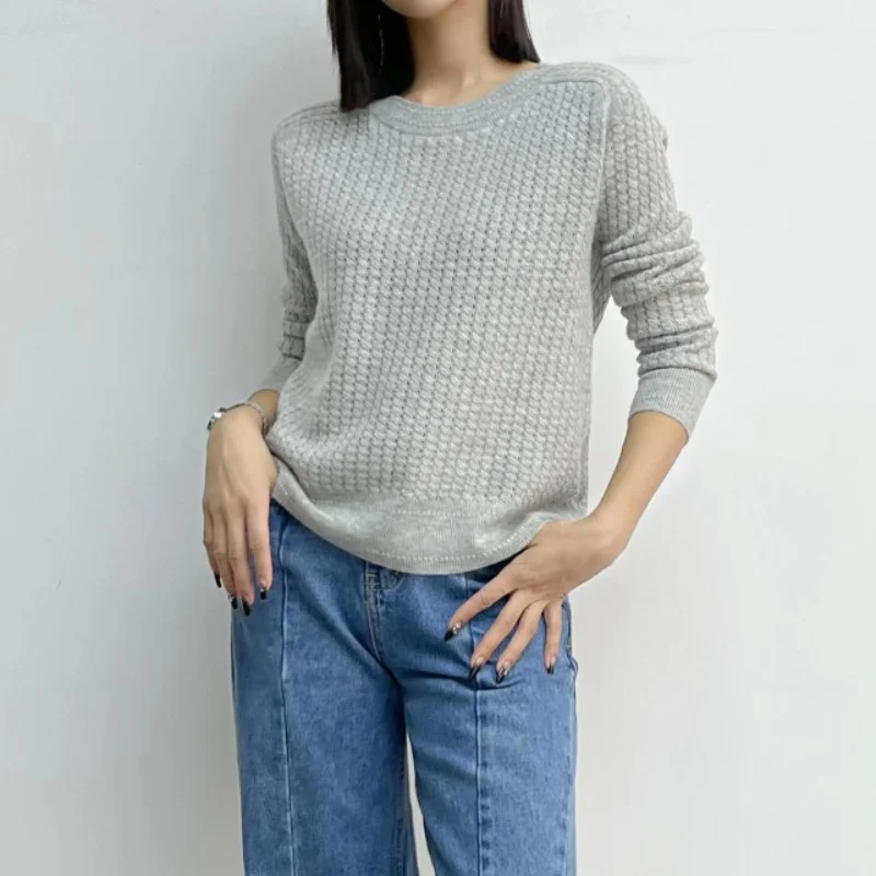 

Knitted Pullovers Cashmere Soft Cutout Sweater Tops Women Jumper