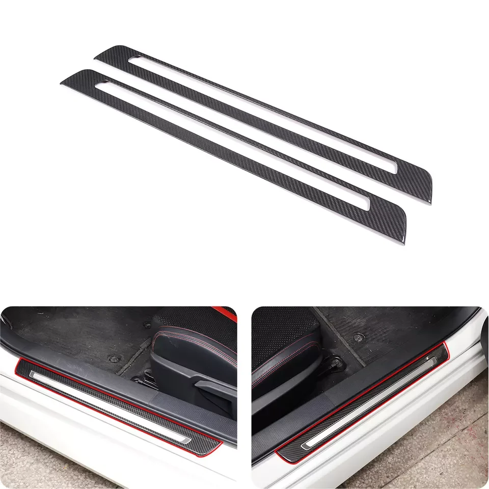 2PCS Carbon Fiber External Sill Bar Stickers Trim For Subaru BRZ 2022-2023