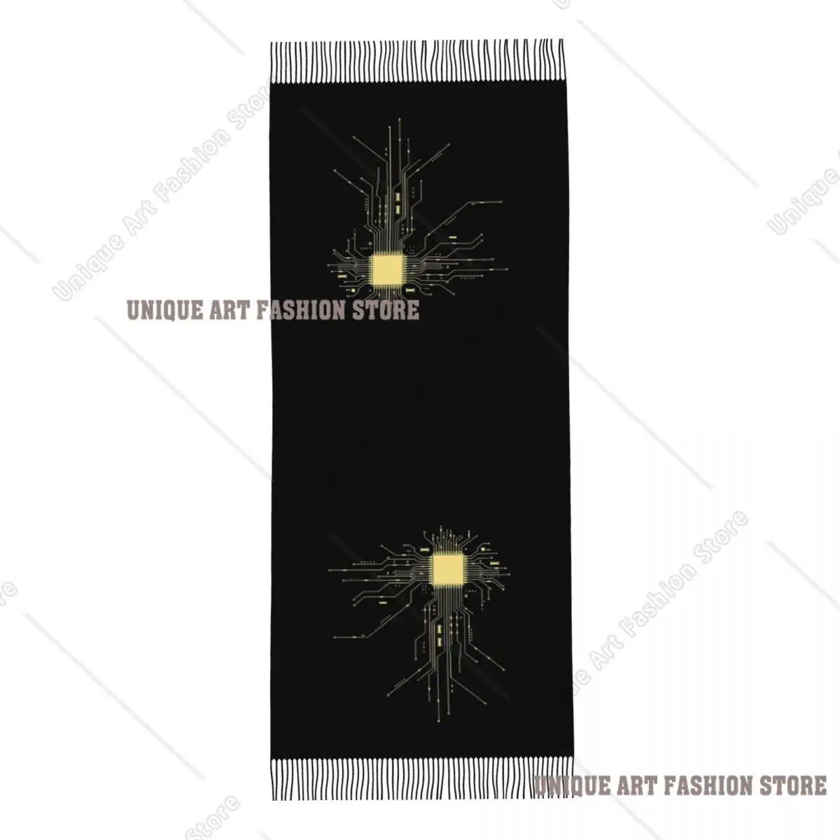 تكنولوجيا وحدة المعالجة المركزية المخصصة الطالب الذي يذاكر كثيرا رقاقة الكمبيوتر مبرمج لوحة دوائر كهربائية وشاح التفاف للنساء شتاء دافئ شرابة شال للجنسين الأوشحة