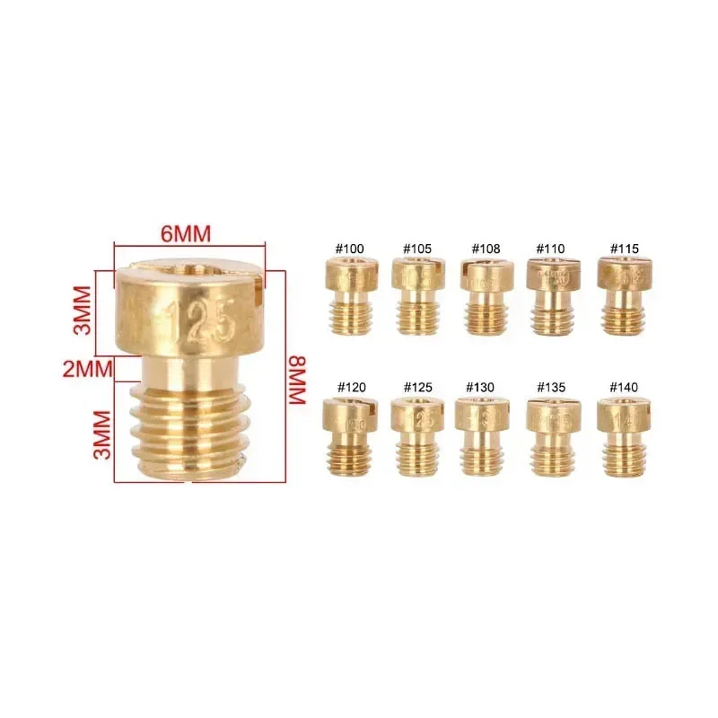 기화기 메인 슬로우 파일럿 제트 PWK PWM PE CVK 24 26 28 30 PJ FCR-MX CV 오토바이 기화기