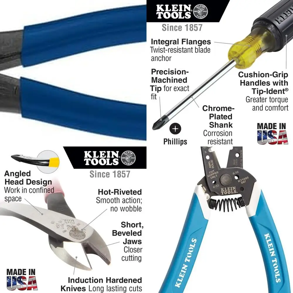 

Набор ручных инструментов 80080 включает 2 отвертка, сделано в США, 3 плоскогубца, инструмент для зачистки проводов и резак, для электриков, 6 предметов.