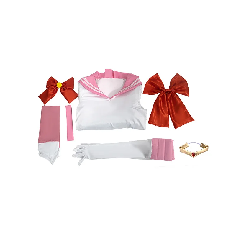 Anime Sailor Moon Chibiusa Tsukino Cosplay Battle Suit Pink Wig Bow Headdress Socks Halloween Suit Accessories Cosplay Outfit view 6