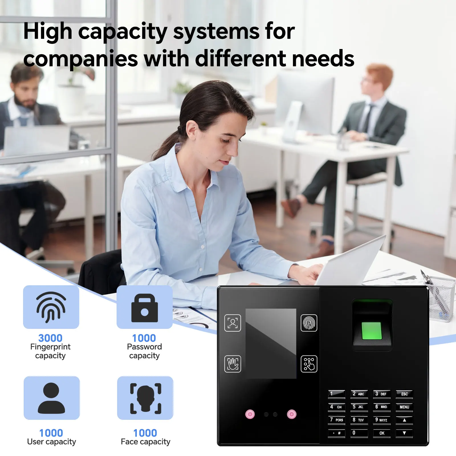 Orologio multibiometrico avanzato ST200: impronta digitale, password e riconoscimento facciale per il monitoraggio delle piccole imprese con alta sicurezza