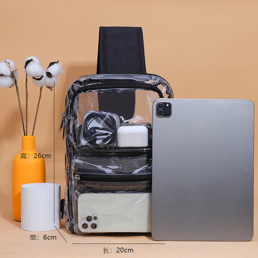 Large Capacity Transparent PVC Crossbody Bag - usage example