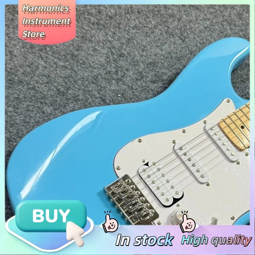 STQ Style Electric Guitar SSH Pickups Blue Paulownia Body Maple Fretboard Large Pickguard Tremolo Exquisitely crafted