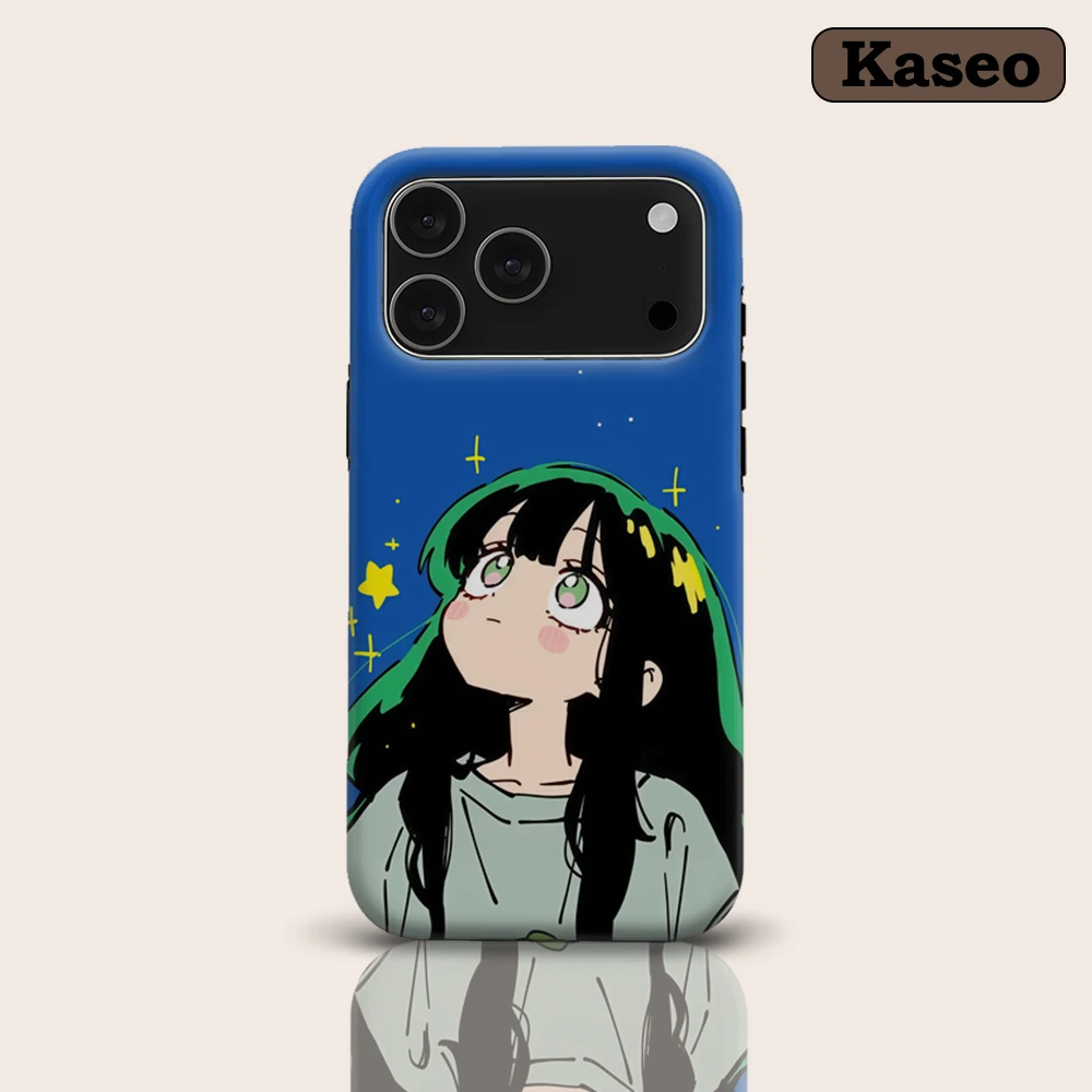 Starry Night Green-Haired for Magnetic Phone Case for IPhone 17 16 15 14 13 Pro Max Plus Single Double-layer Tough Case