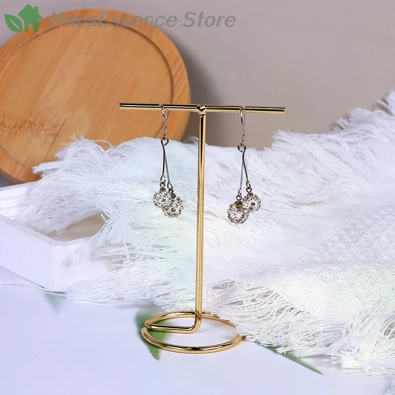 Jewelry Display Rack Metal T-shaped Earrings Necklace Storage Holder Stand Show Charms Universal Professional Showcase