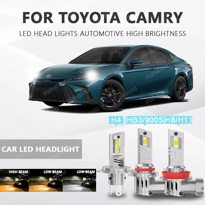 

For TOYOTA Camry 2PCS H4 H8H11 Light LED Chips Head Lamp HB3(9005) Fog Lights Bulb Accessories with heat sink