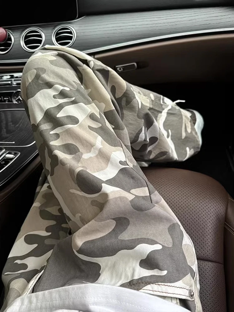 

American Vibe Retro Camouflage Men's Jeans High Street Trendy Brand Loose Straight Knife Pants Youth Wear Winter Jeans