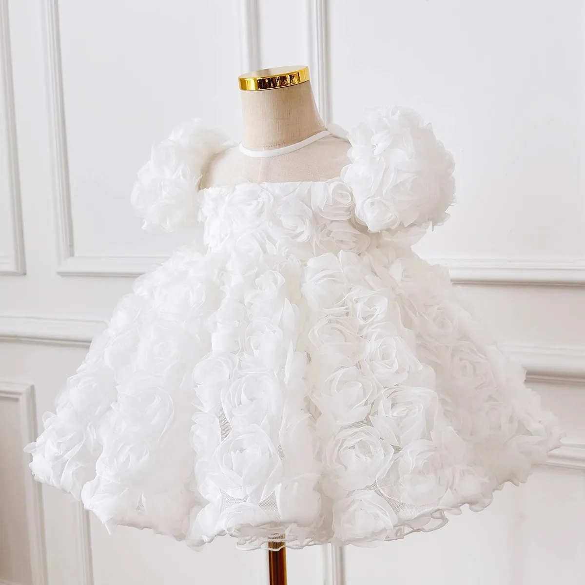 Children's formal dress, flower girl, little girl, flower birthday party, princess dress, little host, piano performance dress